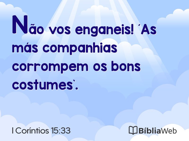 I Coríntios 15:33 em imagem para compartilhar