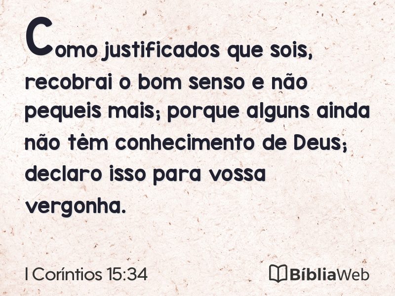 I Coríntios 15:34 em imagem para compartilhar