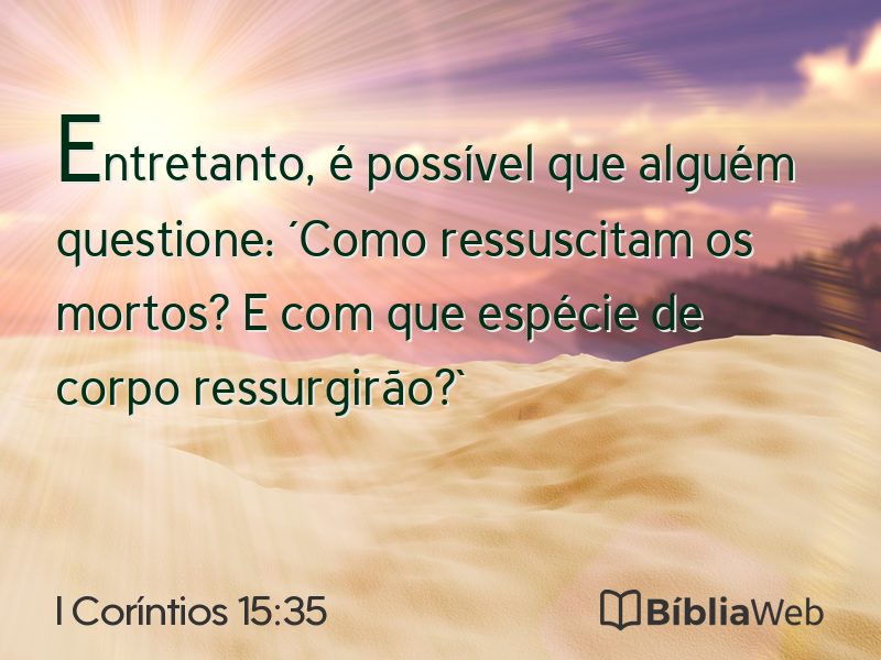 I Coríntios 15:35 em imagem para compartilhar