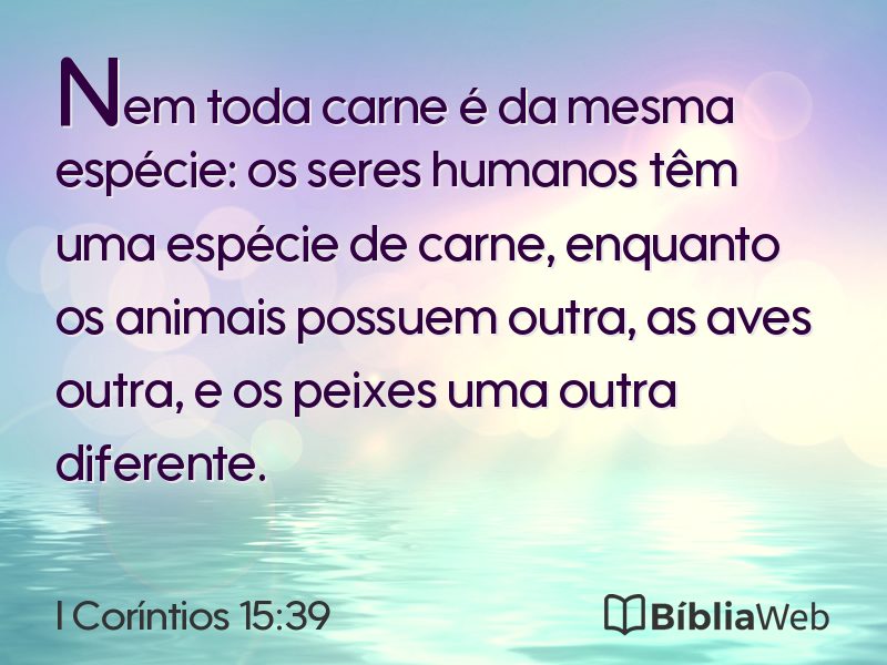 I Coríntios 15:39 em imagem para compartilhar