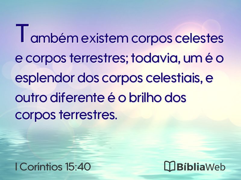 I Coríntios 15:40 em imagem para compartilhar