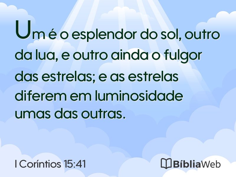 I Coríntios 15:41 em imagem para compartilhar