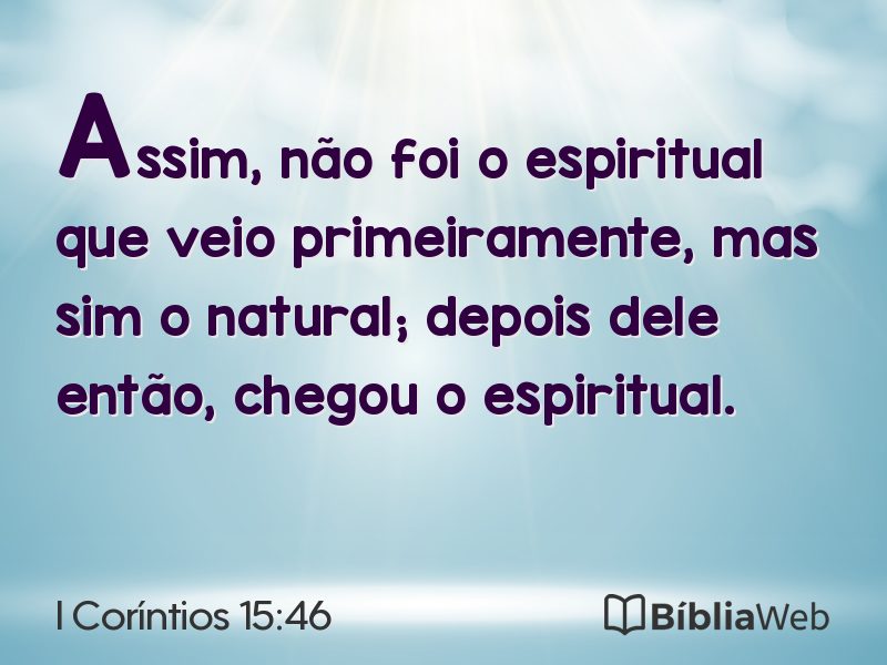 I Coríntios 15:46 em imagem para compartilhar
