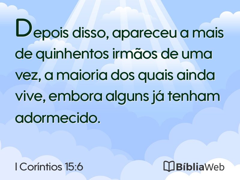 I Coríntios 15:6 em imagem para compartilhar