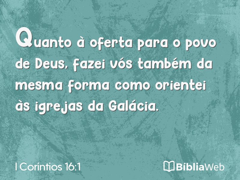 I Coríntios 16:1 em imagem para compartilhar