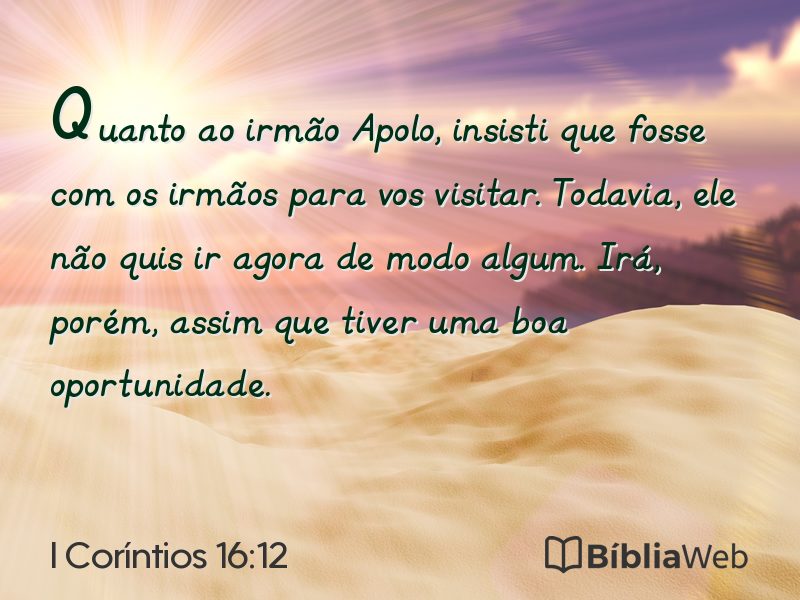 I Coríntios 16:12 em imagem para compartilhar