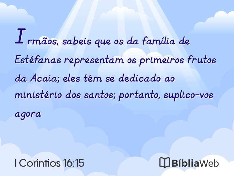 I Coríntios 16:15 em imagem para compartilhar
