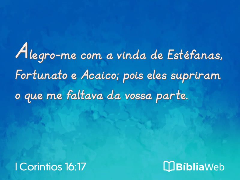 I Coríntios 16:17 em imagem para compartilhar
