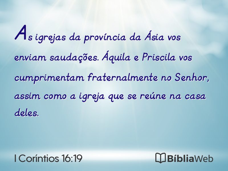 I Coríntios 16:19 em imagem para compartilhar