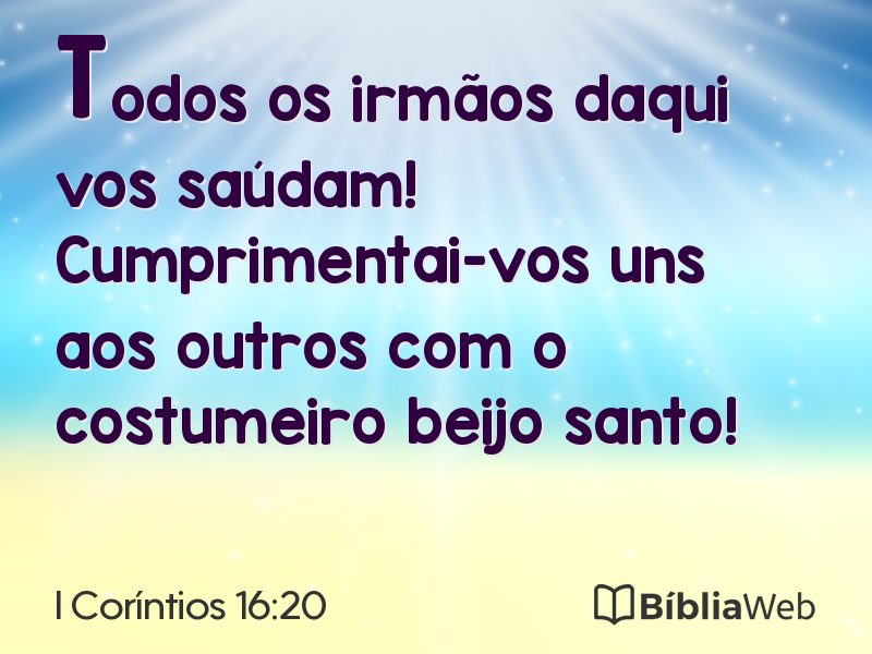 I Coríntios 16:20 em imagem para compartilhar