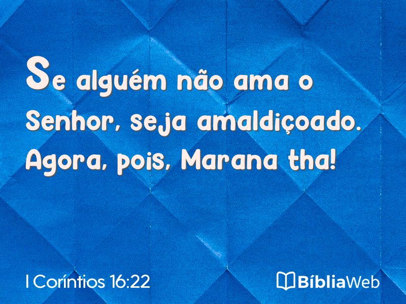I Coríntios 16:22 em imagem para compartilhar
