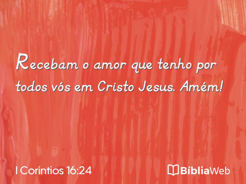 I Coríntios 16:24 em imagem para compartilhar
