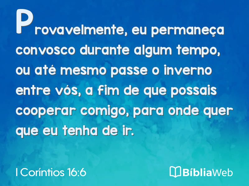 I Coríntios 16:6 em imagem para compartilhar