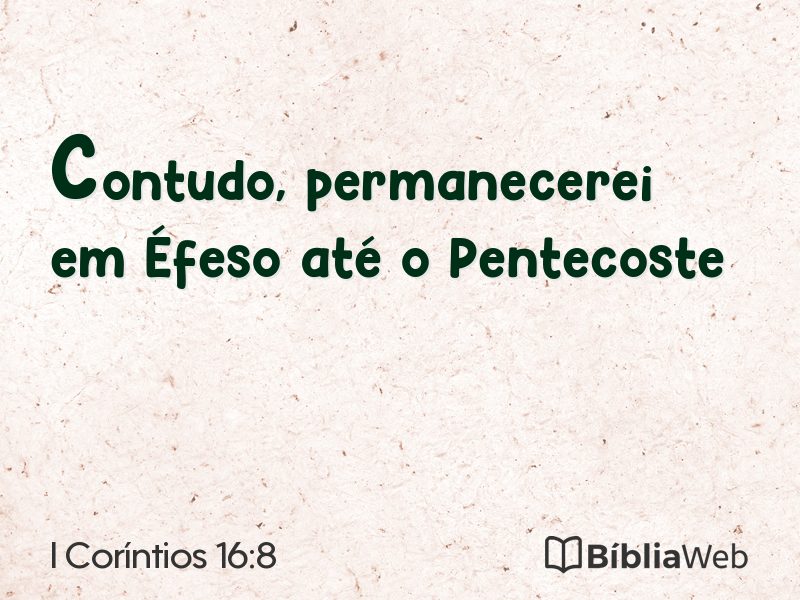 I Coríntios 16:8 em imagem para compartilhar