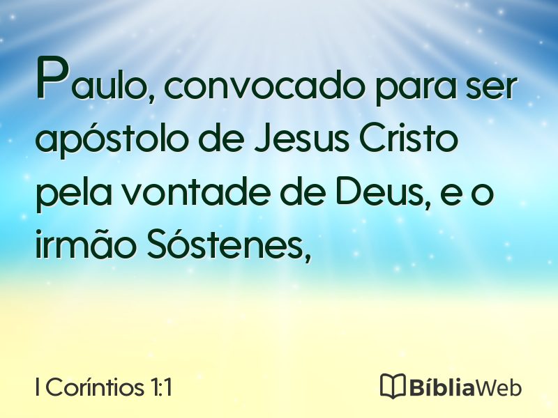 I Coríntios 1:1 em imagem para compartilhar