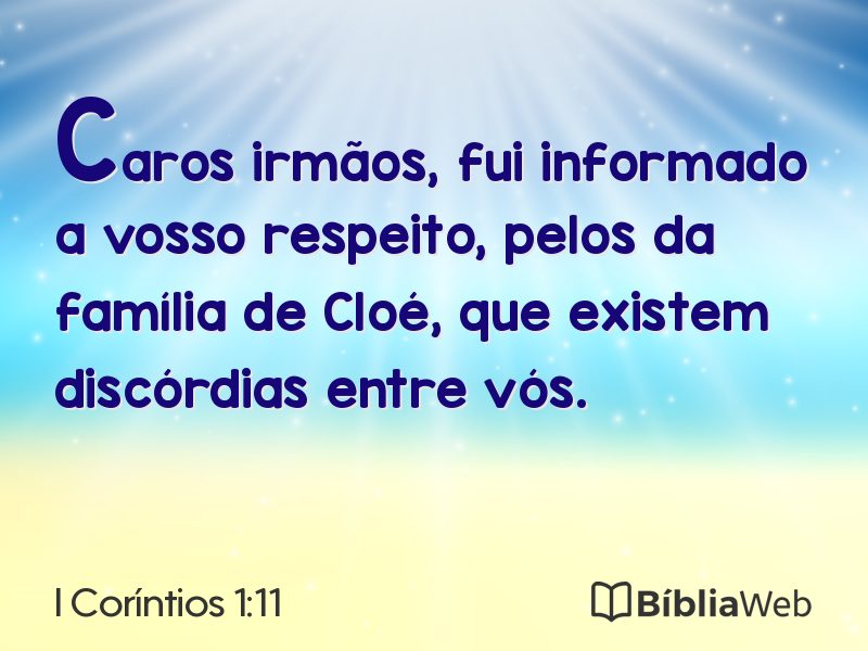 I Coríntios 1:11 em imagem para compartilhar