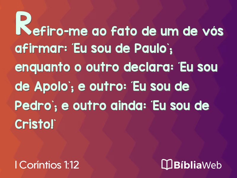 I Coríntios 1:12 em imagem para compartilhar