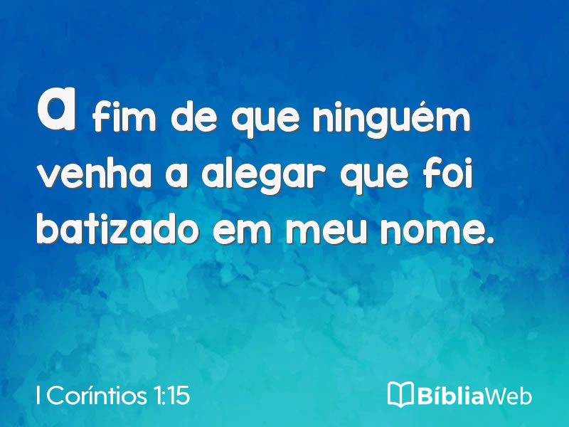 I Coríntios 1:15 em imagem para compartilhar