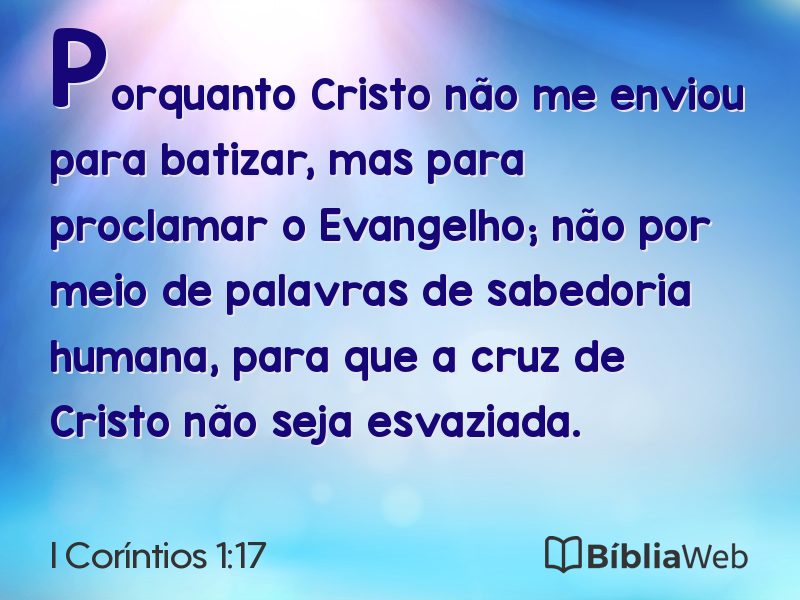 I Coríntios 1:17 em imagem para compartilhar