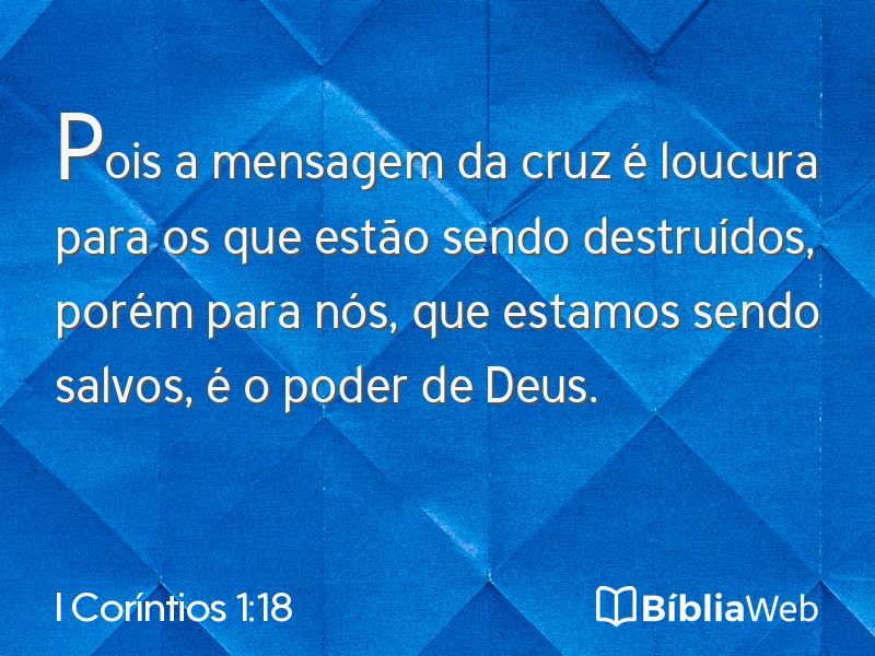 I Coríntios 1:18 em imagem para compartilhar