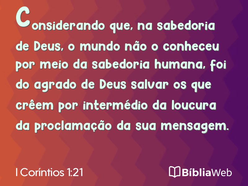 I Coríntios 1:21 em imagem para compartilhar