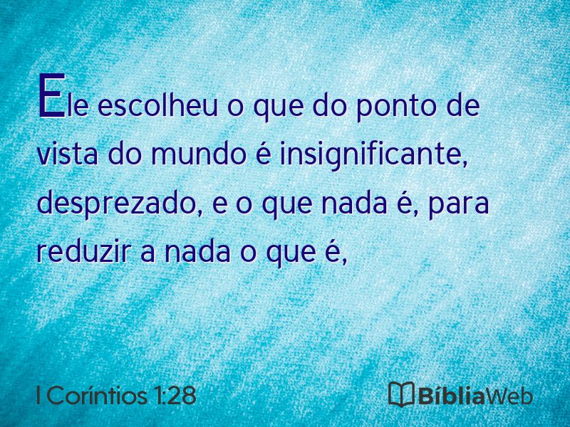 I Coríntios 1:28 em imagem para compartilhar