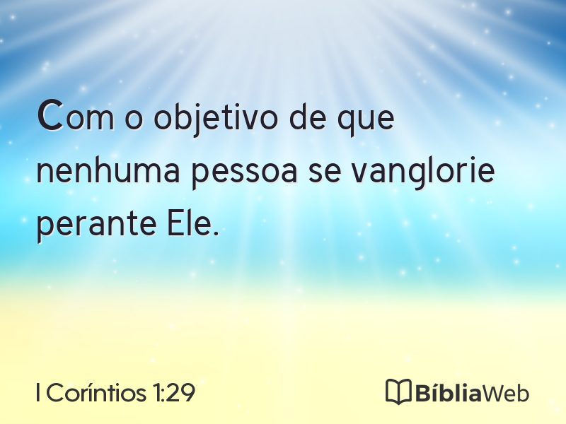 I Coríntios 1:29 em imagem para compartilhar