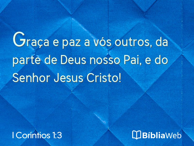 I Coríntios 1:3 em imagem para compartilhar