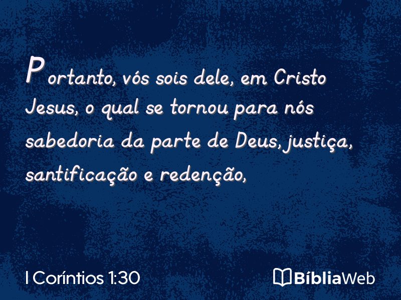 I Coríntios 1:30 em imagem para compartilhar