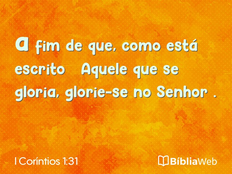 I Coríntios 1:31 em imagem para compartilhar