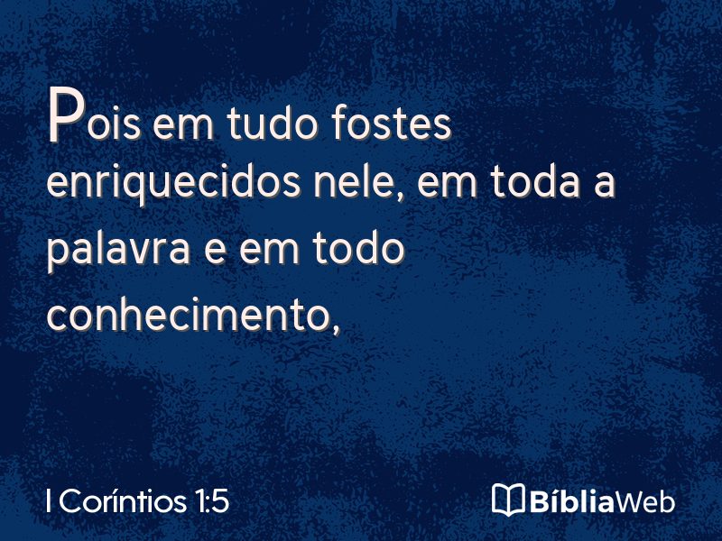 I Coríntios 1:5 em imagem para compartilhar