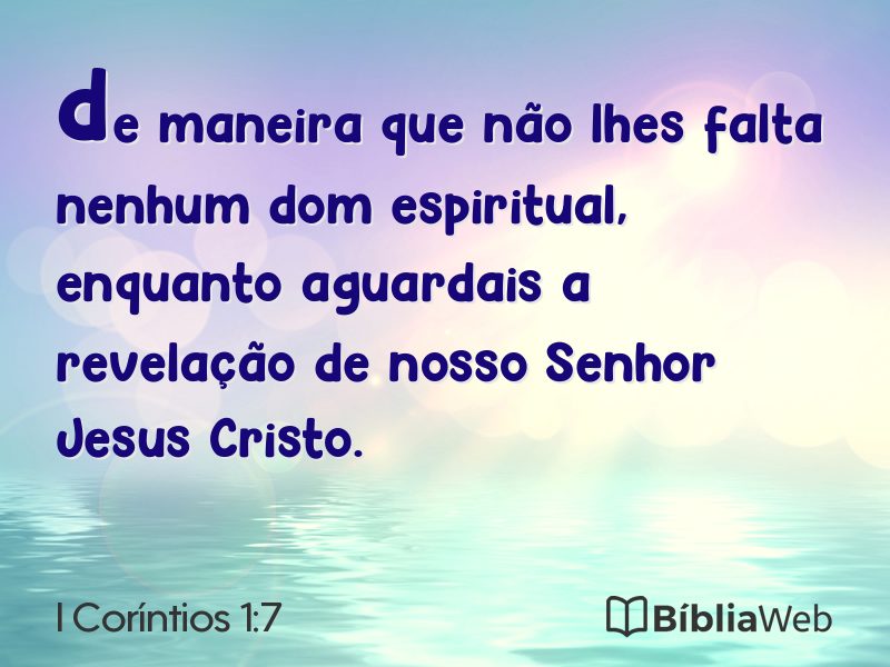 I Coríntios 1:7 em imagem para compartilhar
