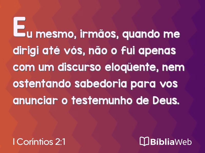 I Coríntios 2:1 em imagem para compartilhar