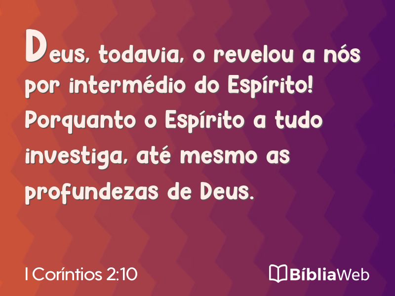 I Coríntios 2:10 em imagem para compartilhar