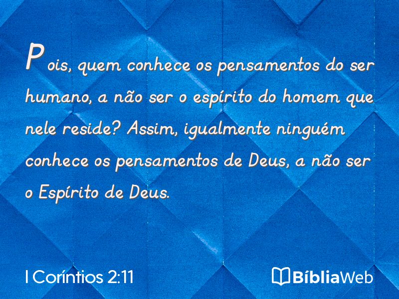 I Coríntios 2:11 em imagem para compartilhar