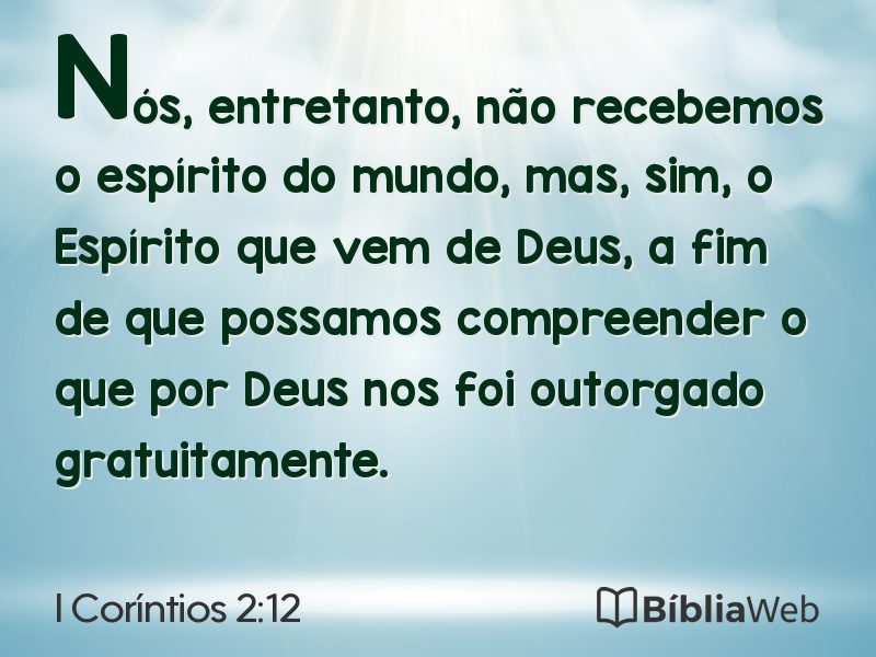 I Coríntios 2:12 em imagem para compartilhar