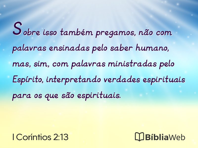 I Coríntios 2:13 em imagem para compartilhar