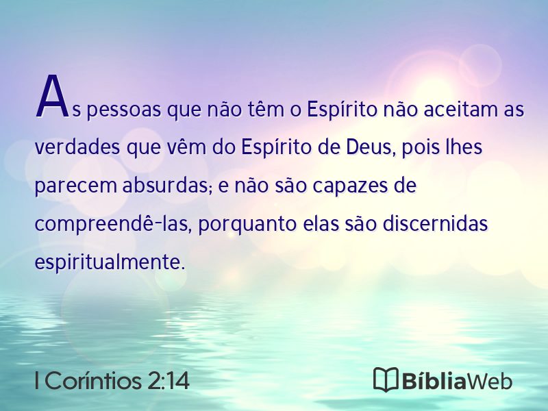 I Coríntios 2:14 em imagem para compartilhar