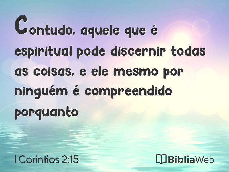 I Coríntios 2:15 em imagem para compartilhar