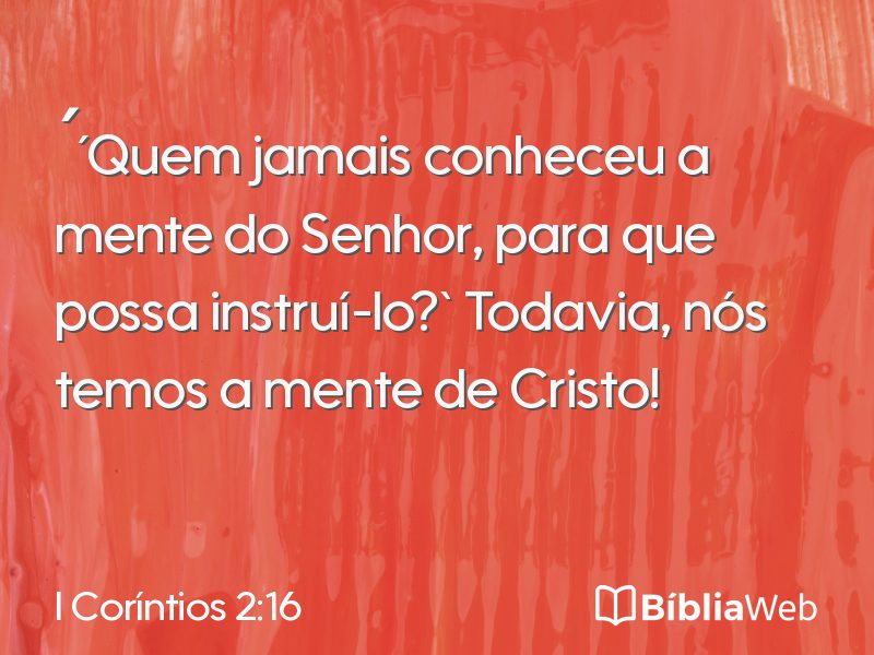 I Coríntios 2:16 em imagem para compartilhar