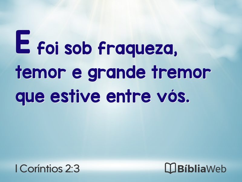 I Coríntios 2:3 em imagem para compartilhar