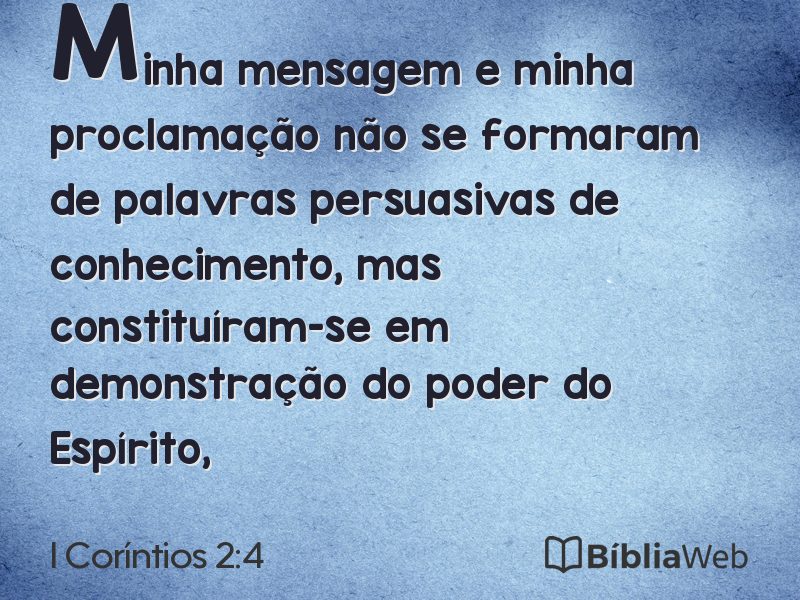 I Coríntios 2:4 em imagem para compartilhar