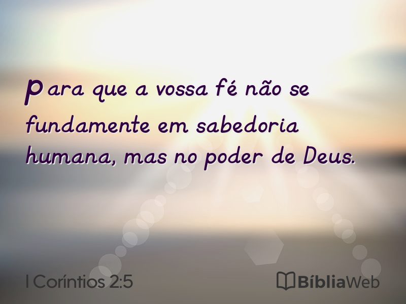I Coríntios 2:5 em imagem para compartilhar