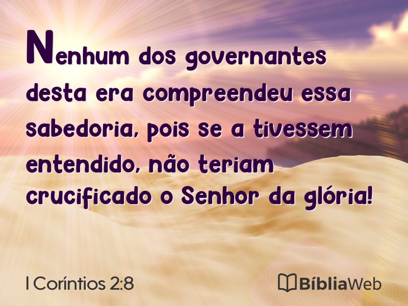 I Coríntios 2:8 em imagem para compartilhar