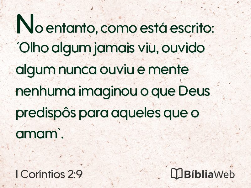 I Coríntios 2:9 em imagem para compartilhar