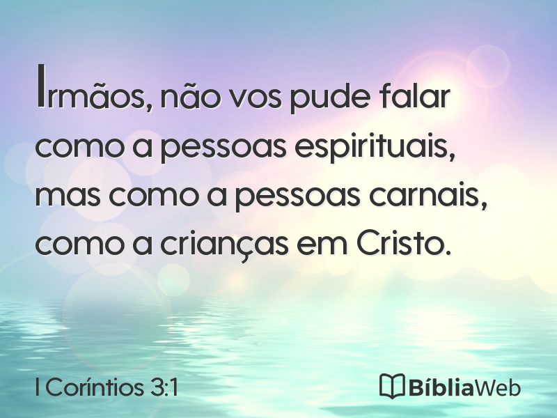I Coríntios 3:1 em imagem para compartilhar