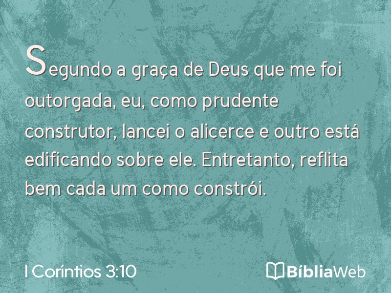 I Coríntios 3:10 em imagem para compartilhar