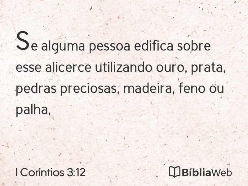I Coríntios 3:12 em imagem para compartilhar