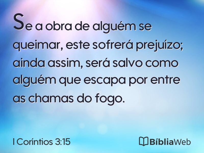 I Coríntios 3:15 em imagem para compartilhar