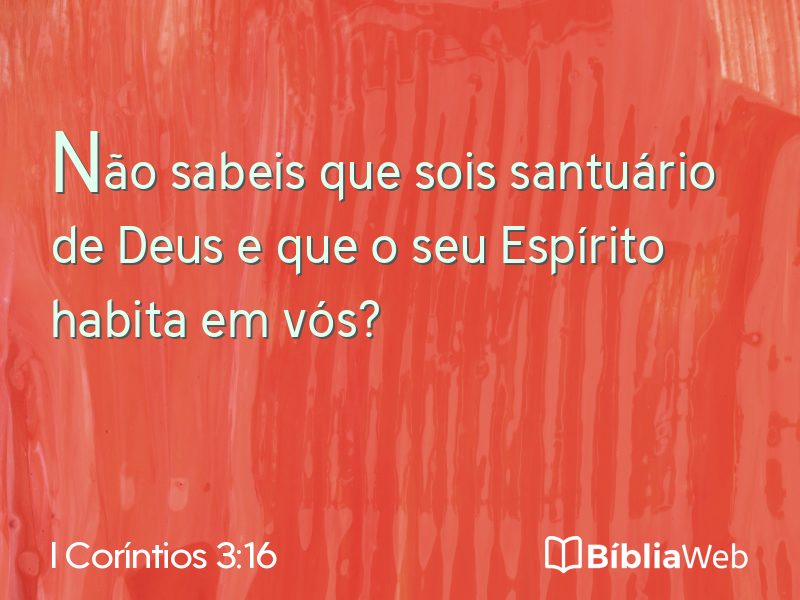 I Coríntios 3:16 em imagem para compartilhar
